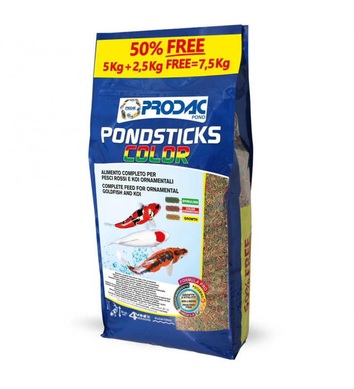 Prodac PondSticks Color per Pesci da Laghetto 5Kg + 2,5Kg omaggio