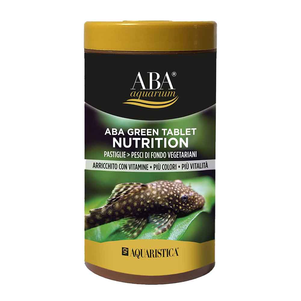 Aquaristica ABA Green Tablet Nutrition 160 Pastiglie per Pesci di fondo vegetariani 100ml 60gr
