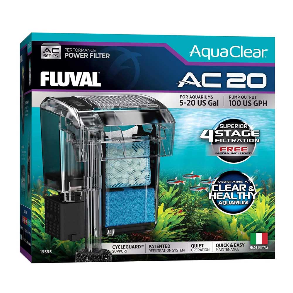 Askoll Fluval Aqua Clear 20 Filtro appeso per acquario fino a 18-76 litri