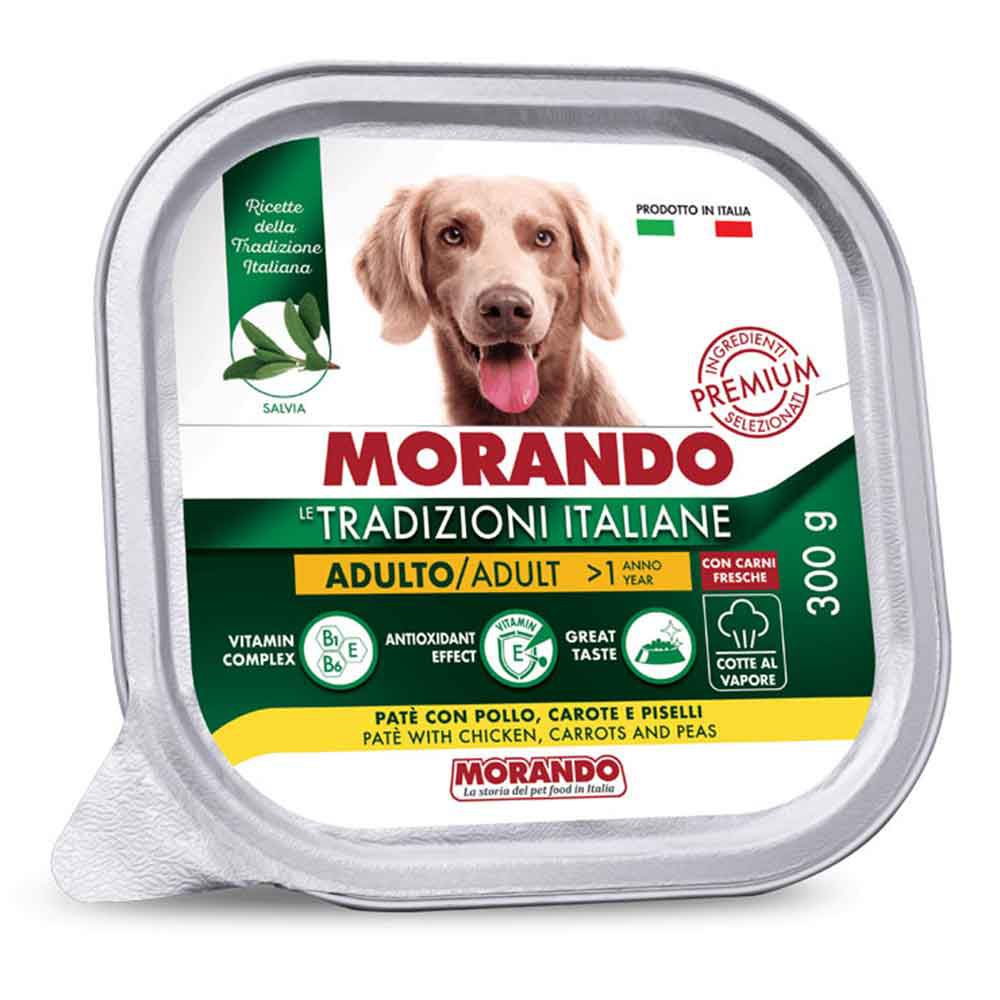 Morando Premium Patè Adulto per Cane con Pollo Carote e Piselli 300gr