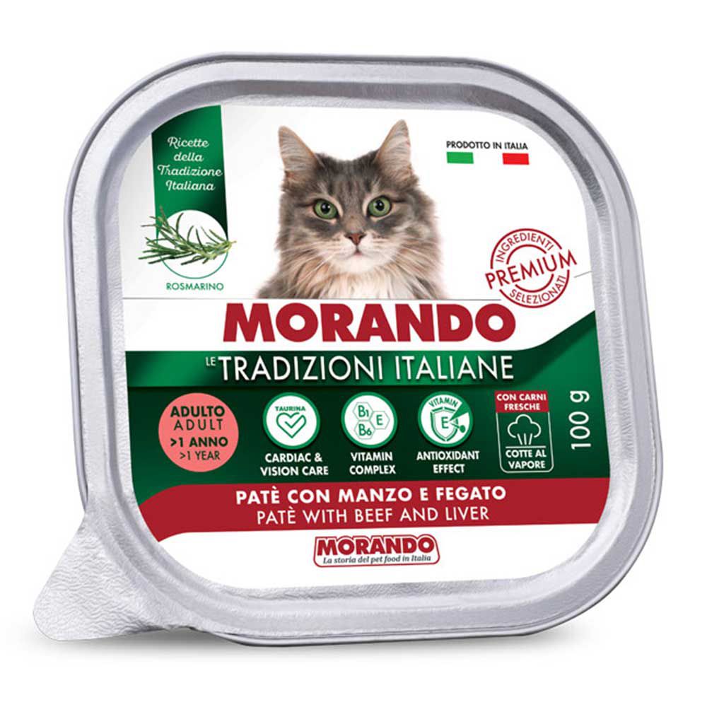 Morando Premium Umido Adulto Patè per Gatto con Manzo e Fegato 100gr