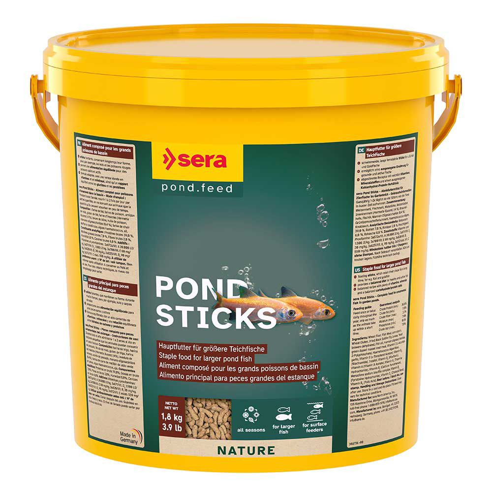 Sera Pond Sticks Nature Mangime Principale per Pesci da Laghetto 10l 1,8Kg