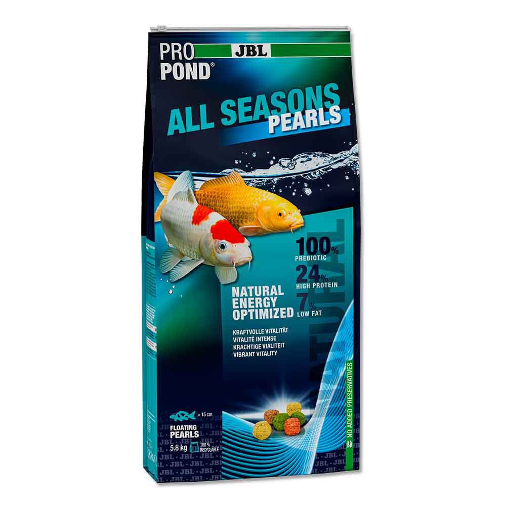 Jbl Pro Pond All Season Pearls Mangime granulare quattro stagioni per koi e altri pesci da laghetto 32L 5,8Kg New 2025