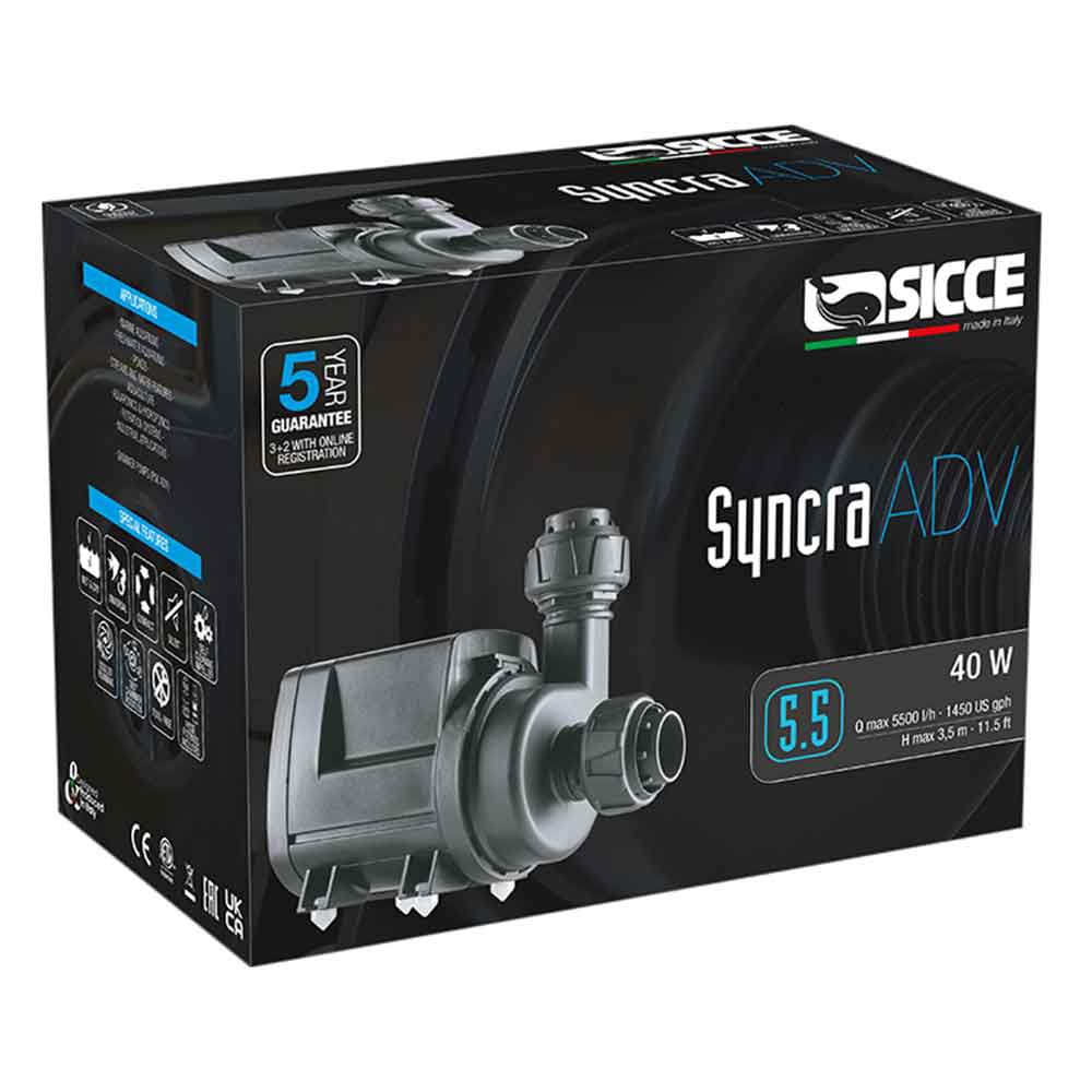 Sicce Pompa Syncra ADV 7.0 pompa di ricircolo interna/esterna regolabile 7000L/h cavo 10 metri