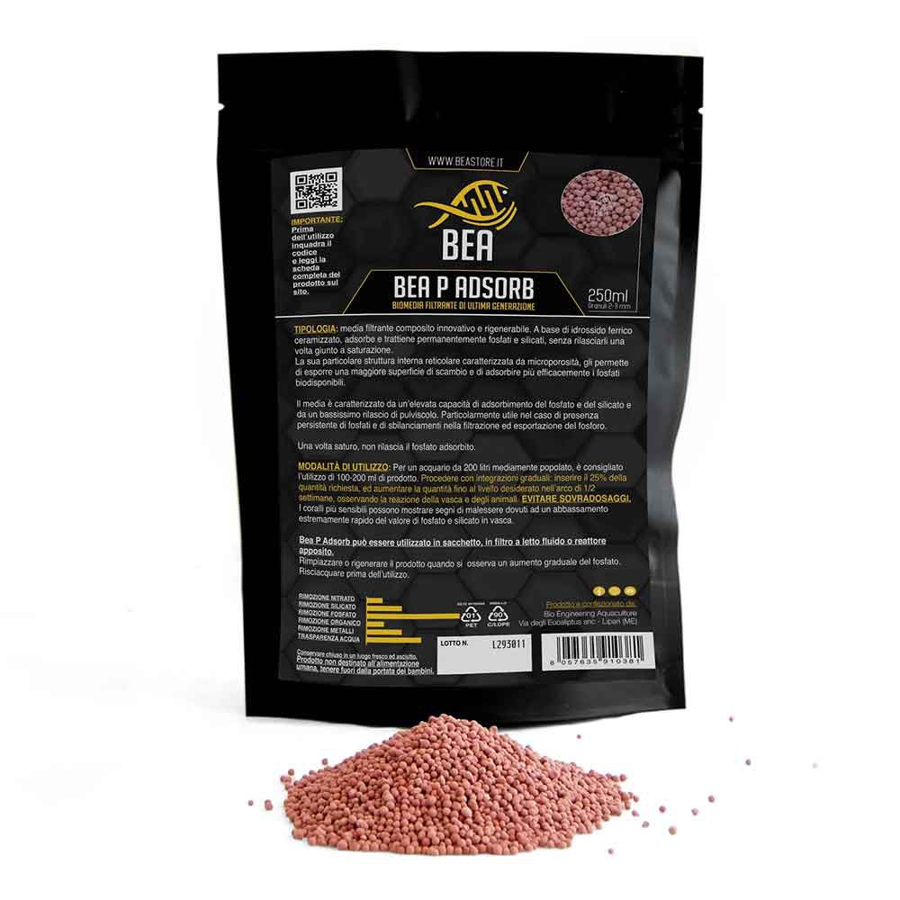 Bea P Adsorb Media Filtrante contro fosfati e silicati rigenerabile 250ml