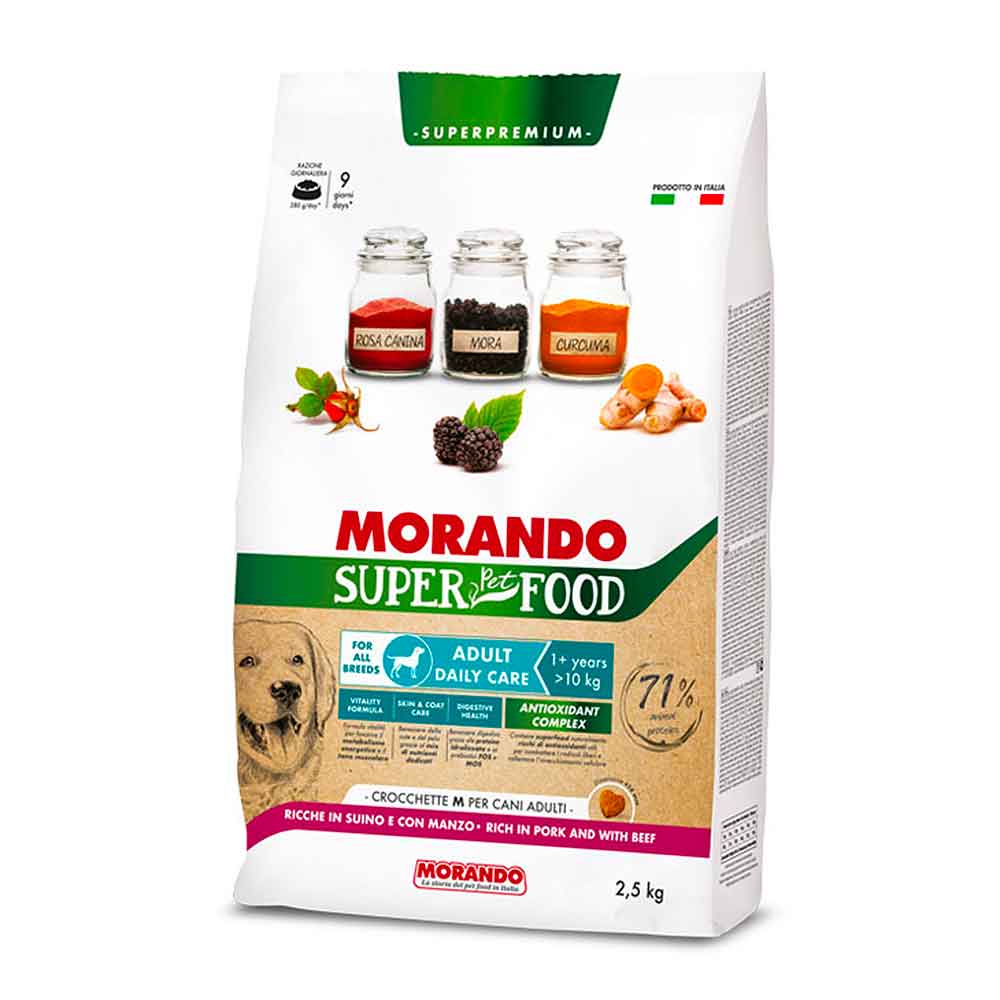 Morando Super Pet Food Adult Sensitive Monoproteico Crocchette M per Cane Salmone 2,5Kg