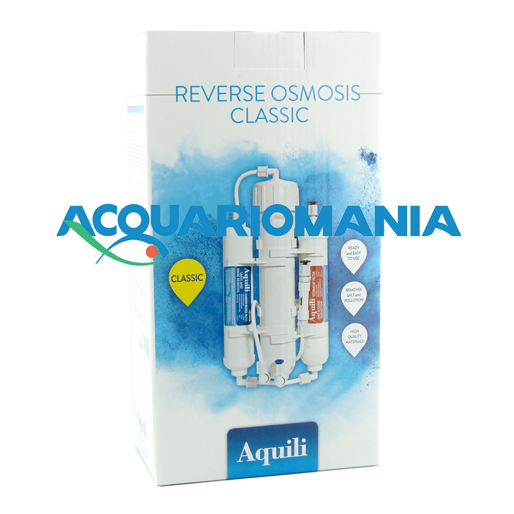 Aquili Impianto Osmosi Flushing Valve 50GPD 190litri al giorno a 3 stadi in linea