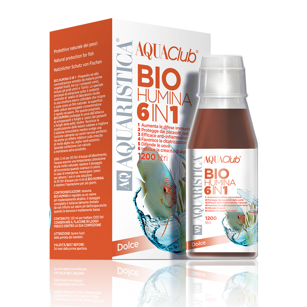 AQ Aquaristica Bio Humina 6 in 1 Protettivo naturale per pesci 800ml per 8000 litri
