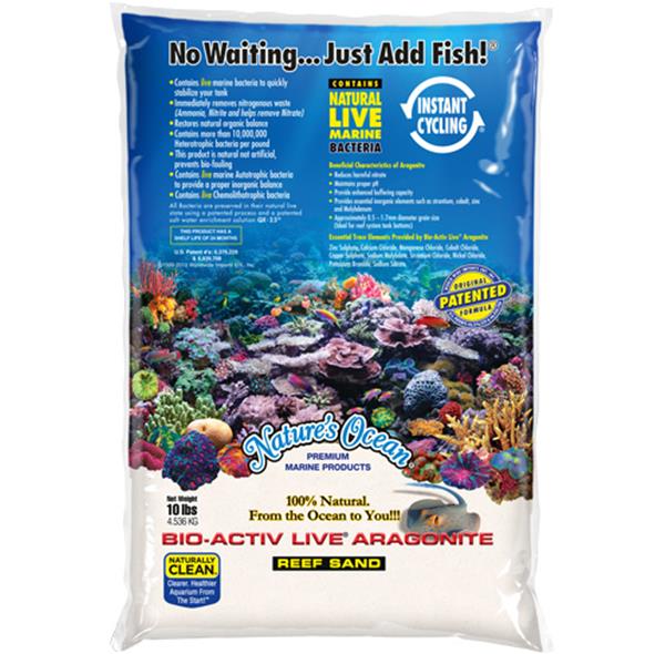 Nature's Ocean Natural Bio-Activ Live Aragonite Reef Sand White 9.07Kg