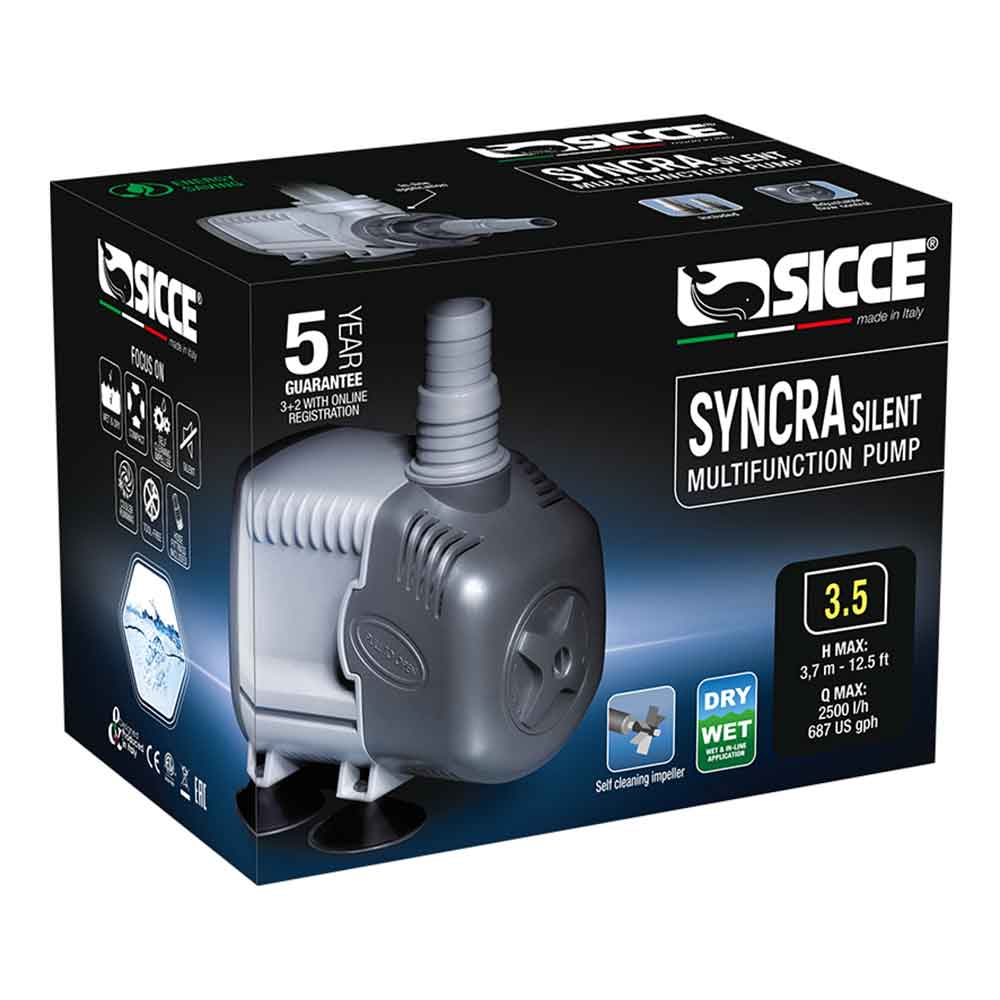 Sicce Pompa Syncra Silent 3.5 pompa di ricircolo interna/esterna regolabile 2500L/h