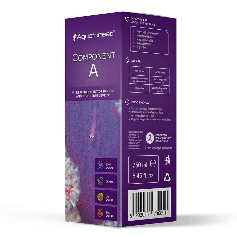 Aquaforest Component A integratore di stronzio e bario per acqua marina 250 ml