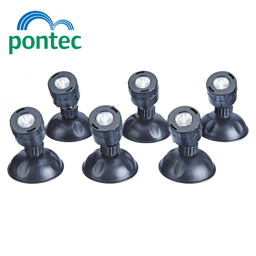 Pontec PondoStar Led Set 6 faretti sommergibili per laghetto con sensore giorno/notte