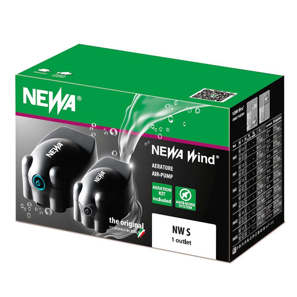 Newa Wind NW S Areatore 80 l/h con Kit areazione per acquari da 5-30 litri