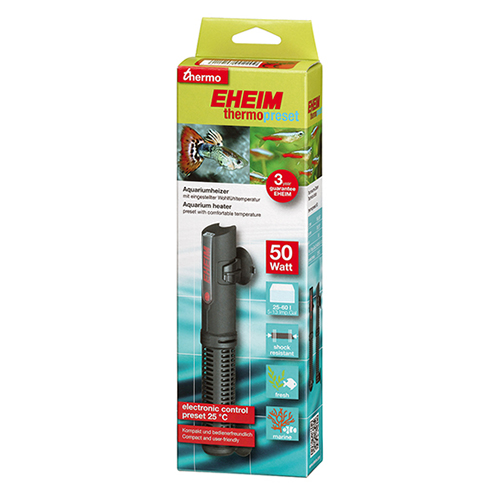 Eheim Riscaldatore elettronico Thermopreset 50W presettato a 25° da 25 a 60 litri