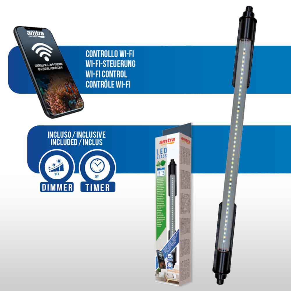 Amtra Led Glass Fresh Lampada a Led Wi-Fi 980mm 24W (T5 54W T8 38W)