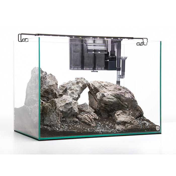 Beta Kit Line Nano 40 Acquario in Extrachiaro con Filtro Lampada Led e Riscaldatore 40x40x30h cm 36 litri