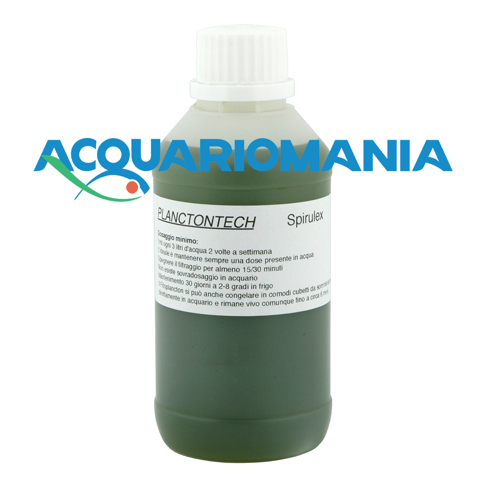 Planctontech Spirulex Fitoplancton Vivo con Spirulina Super Forte e aminoacidi in bottiglietta 500ml