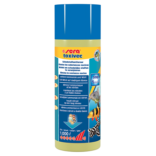 Sera Toxivec contro ammoniaca, nitriti e sostanze tossiche 250 ml per 1000 l