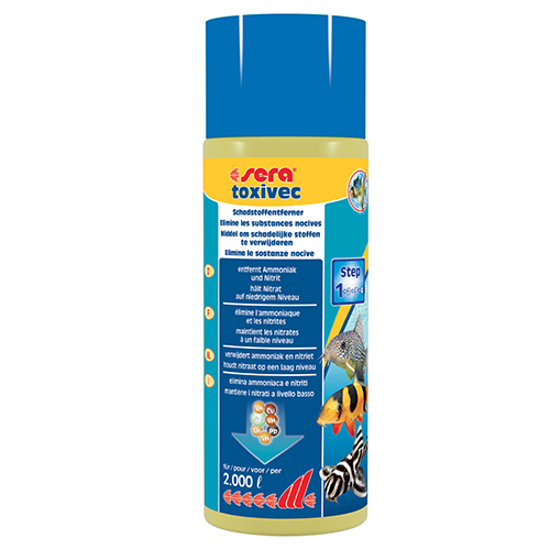 Sera Toxivec contro ammoniaca, nitriti e sostanze tossiche 500 ml per 2000 l