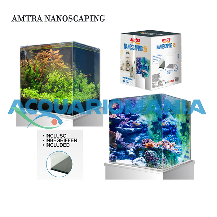 Amtra Nanoscaping 25 Vasca in Extra chiaro 15 litri 25x25x25h cm
